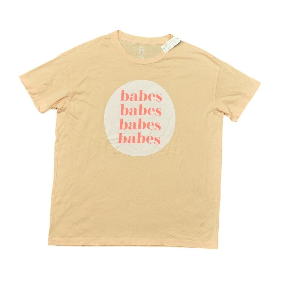 NEW Aerie Orange Cotton T-Shirt M Regular Fit Real Soft Babes Babes... - Picture 1 of 7
